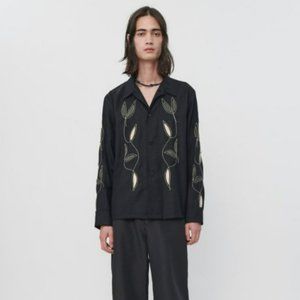 Our Legacy Men's Box Shirt - Black Leaf Embroidary